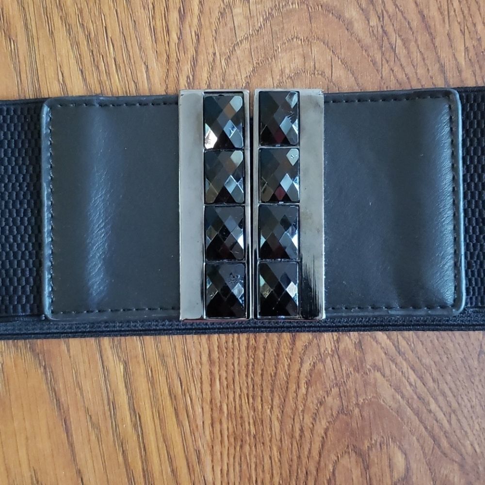 💗Black Jeweled Belt Waist Clincher